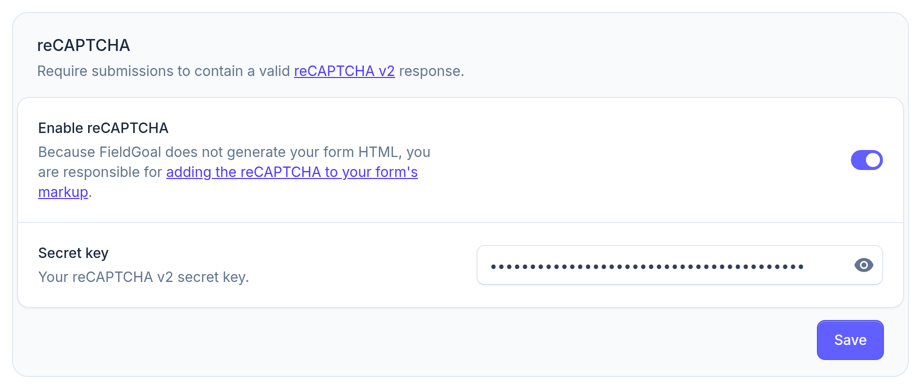 reCAPTCHA Section